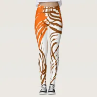 Brown, Orange, Boho Colors Abstract Leggings