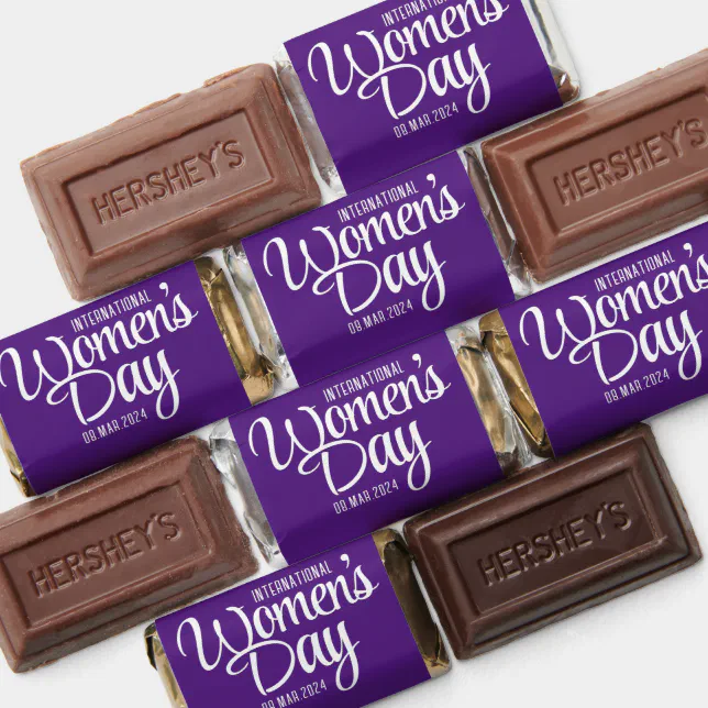 Purple Script International Women's Day March 8 Hershey's Miniatures