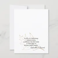 Autumn Oak Leaf Wedding Charity Favor Card