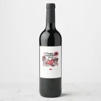 Skeleton Hands Valentines Day Classic Style Wine Label