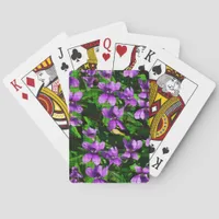 WI State Flower Wood Violet Mosaic Pattern Poker Cards