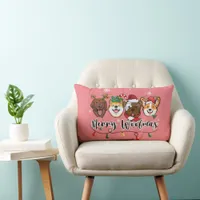 Merry Woofmas Typography Lumbar Pillow