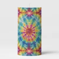  Tie Dye Spiral in Magenta Pillar Candle