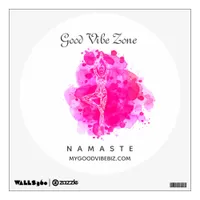 *~* GOOD VIBE ZONE Woman Pink Yoga Pose Wall Decal