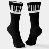 Piano Player Black and White Keyboard Socks