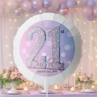 Sparkling Pink Glittery Diamonds 21st Birthday Balloon