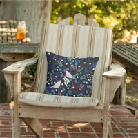 Elegant Nature Botanical Bird Outdoor Pillow