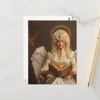Blond Angel Woman With Book Postcard