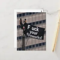Tower Climbers F uck Your Fireworks Postcard