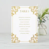 Elegant Wedding Seating Chart List Card| Gold Foil Invitation