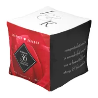 Elegant 36th Rose Wedding Anniversary Celebration Pouf