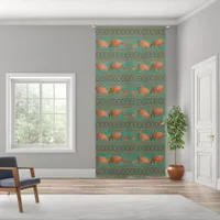 Southwest Javelina Family Copper Teal Curtains