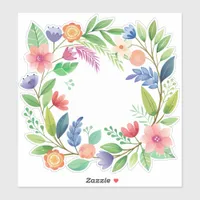 Colorful Wildflower Wreath Sticker