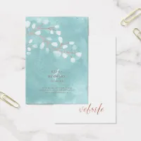 Watercolor Snowdrops Wedding Website Teal ID726