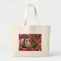 Squash on Red Pattern Large Tote Bag