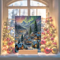 Christmas in a mountain village, polar lights  holder