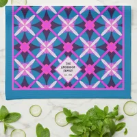 MCM Vibrant Retro Diamond Pattern Tea  Kitchen Towel