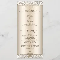 Elegant Champagne Fleur de Lis WEdding Program