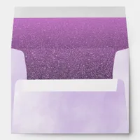 Lavender violet purple glitter envelope