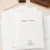 Modern Minimalist Branding Green Business Logo Pocket Folder