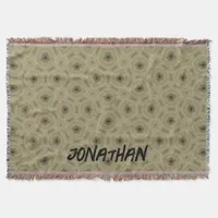 Monogram Name Black and Beige pattern | Throw Blanket