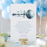 Elegant Blue Baby Rattle Boy Baby Shower Thank You Card