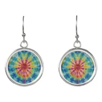 Tie Dye Spiral in Magenta Earrings