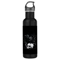 Crow, F-Caw-F Funny Bird Moon Gothic Adult Humor Stainless Steel Water Bottle