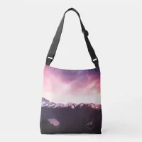 *~* Purple Mountains Pink & Lavender Sky Photo Crossbody Bag