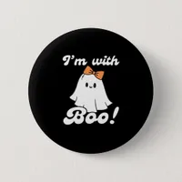 Im With Boo Funny Retro Style Button