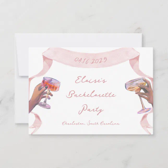 Elegant Toast - Custom Bachelorette Elegant Unique Invitation