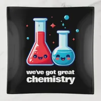 Cute Flask & Tube We've Got Great Chemistry Trinket Tray