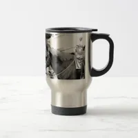 Western Horse in Black and White Travel Mug