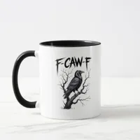 F-Caw-F Funny Raven Crow Spooky Season Halloween V Mug