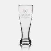 Elegant Firefighter of the Year Red Marble Pilsner Glass