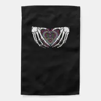 Skeleton Hand Heart Muertos Mexican Day Of Dead Garden Flag