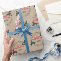 Kraft Please Deliver To, Customised Christmas Wrapping Paper