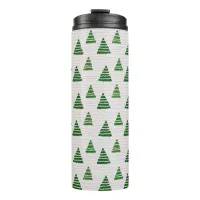 Christmas trees with beads strings pattern thermal tumbler