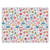 Crayon Hearts and Flowers Tissue Paper