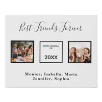 Friends forever white black names event photo faux canvas print