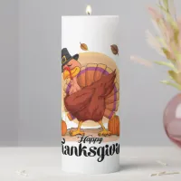 Happy Thanksgiving Typography Pillar Candle