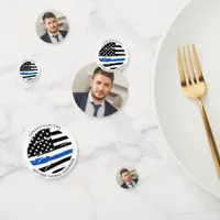 Police Officer Party Photo Congrats Thin Blue Line Confetti