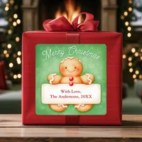 Cute Gingerbread Man Christmas Custom Gift Sticker