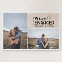 We Are Engaged Photo Engagement Announcement Jigsaw Puzzle