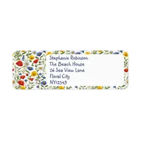 Wildflowers Pretty Floral Design Colorful Custom Label