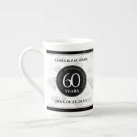 Elegant 60th Diamond Wedding Anniversary Bone China Mug