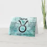 Horoscope Sign Taurus Bull Happy Birthday Card