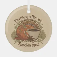 Pumpkin Spice Coffee Vintage Look Glass Ornament