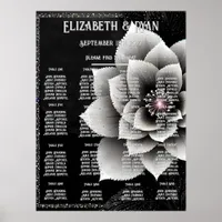 Timeless Elegance: Black & Silver Blossom Wedding  Poster