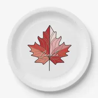 Contemporary Canadian Maple Leaf ID1071 Paper Plates